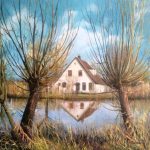 "Among Willows and Reeds" oil painting